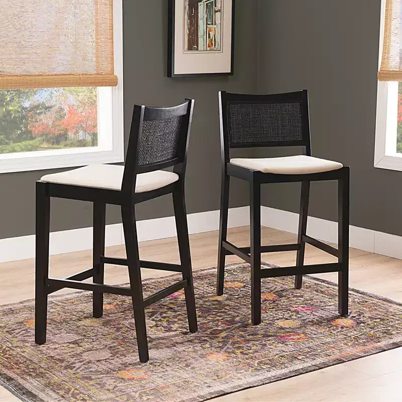 Bessie Cane Barstools Black