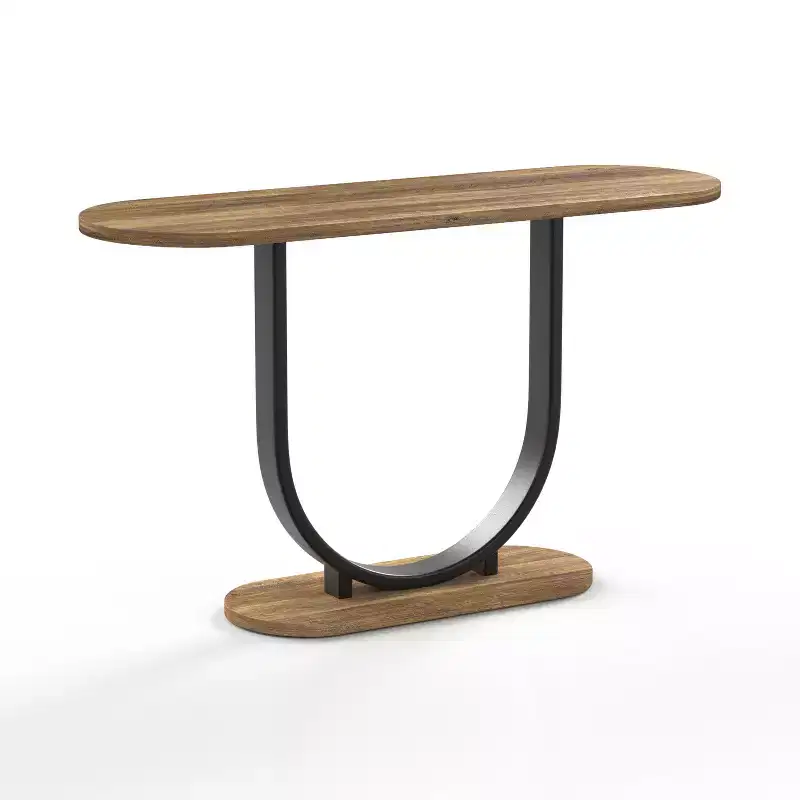 miBasics 47" Earthgift Industrial U Shaped Sofa Table