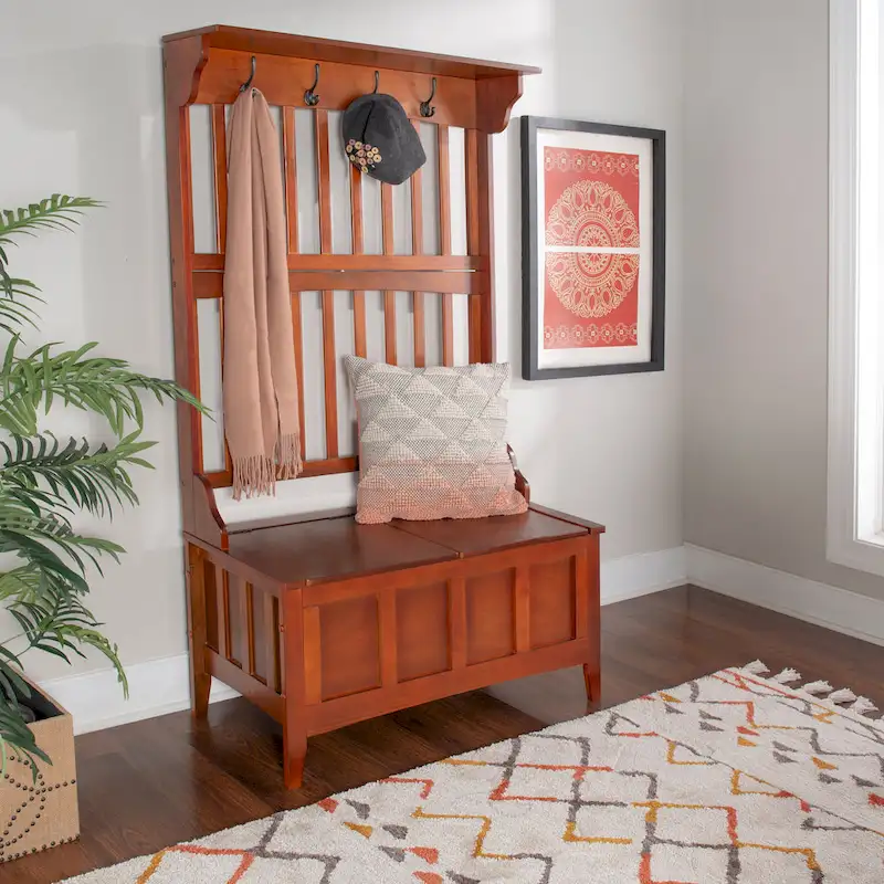 Entryway Hall Tree Storage Bench
