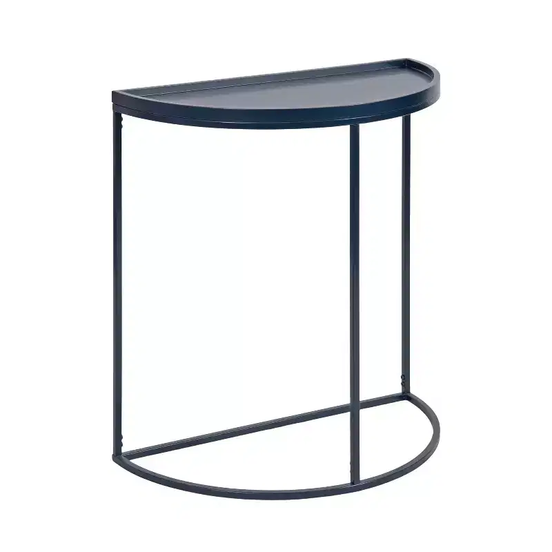 Navy Blue Half-Moon Console Table, MDF, 1-Piece