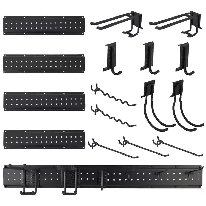 Tool Organizer, Garage Organizer  66 16 Pcs Heavy-Duty Wall Mount Garden Tool Storage with 12 Adjustable Hooks