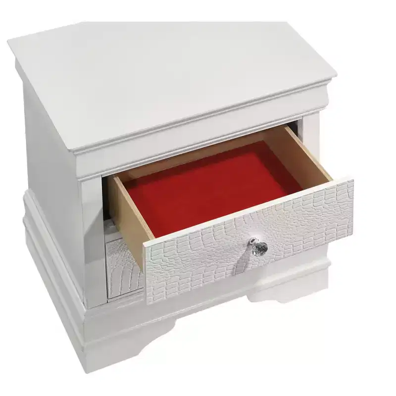 Modern Style 2-Drawer Night stand Made with Wood in White