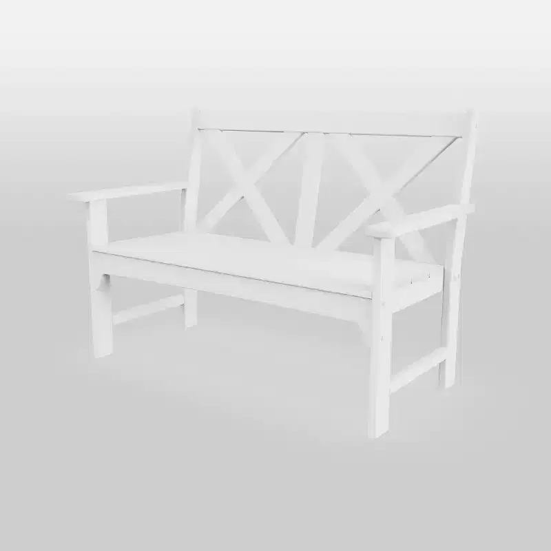 POLYWOOD Shawboro Outdoor Patio Bench White