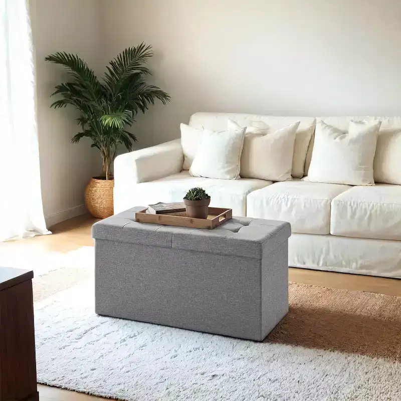 30 Storage Ottoman Bench, Ottoman with Storage, Ottoman Bench, Hold up to 660lb for Living Room