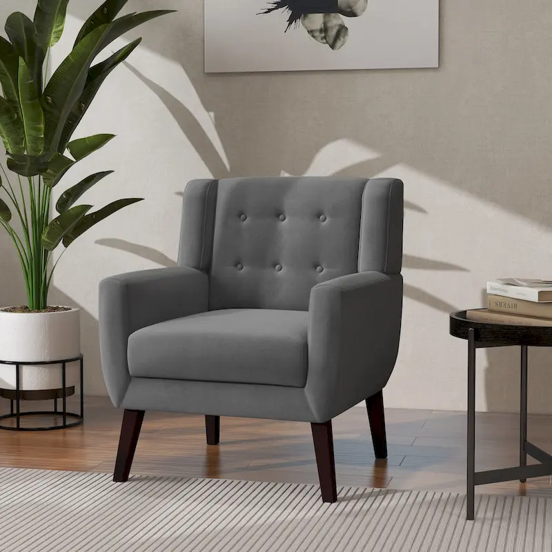 Modern Accent Chair Velvet Armchair - 28.9W x 35.1H x 29.5D