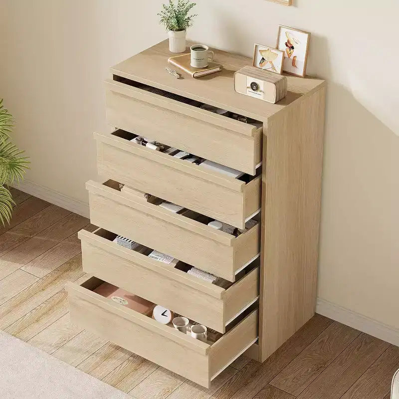 5-Drawer Wooden Dresser with Large Storage for Bedroom, Living Room & Nursery