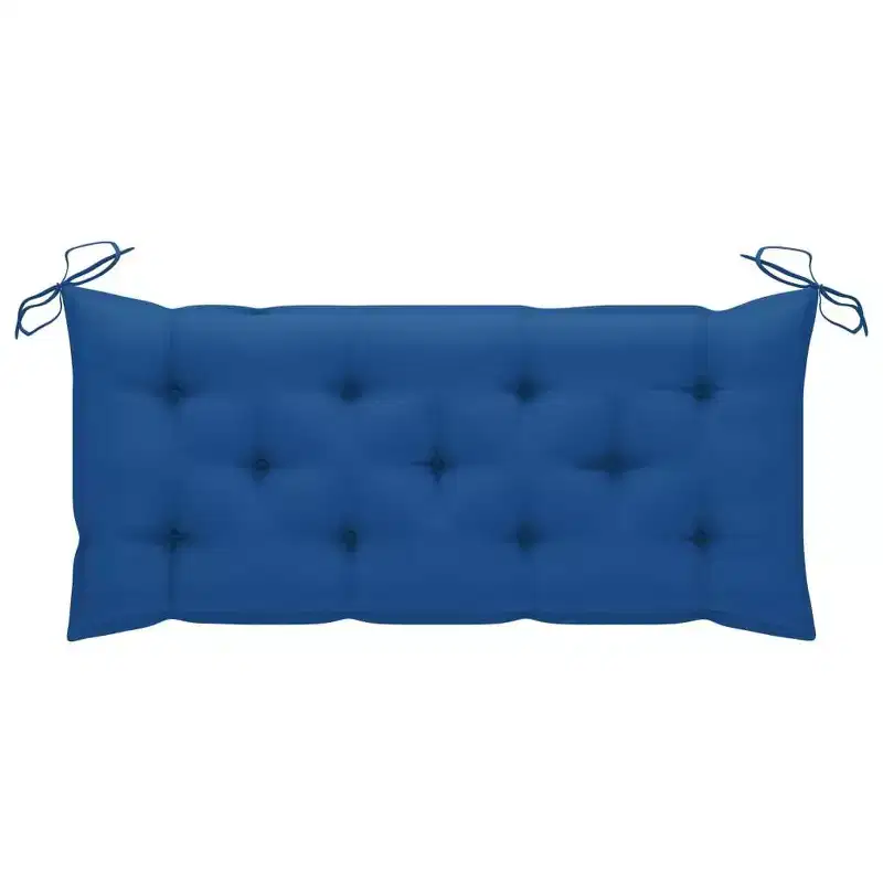 vidaXL Garden Bench Blue, Natural Bamboo Bamboo and 100% Polyester Medium