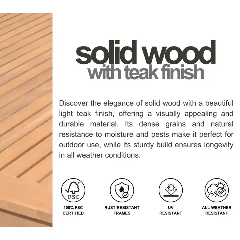 Amazonia Teak Finish Wood 100% FSC Patio Bench