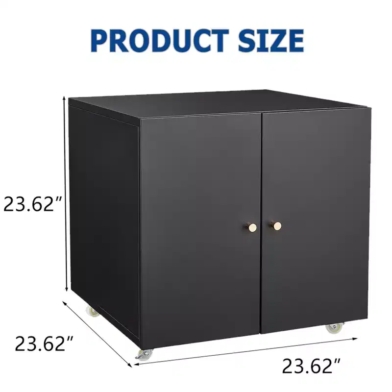 Metal Printer Stand with Storage, Rolling Printer Table for Letter/Legal/A4 Size Files, Metal Mobile File Cabinet