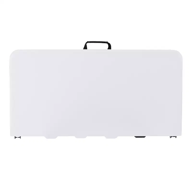 Flash Furniture 2.79-Foot Square Bi-Fold Granite White Plastic Folding Table with Carrying Handle