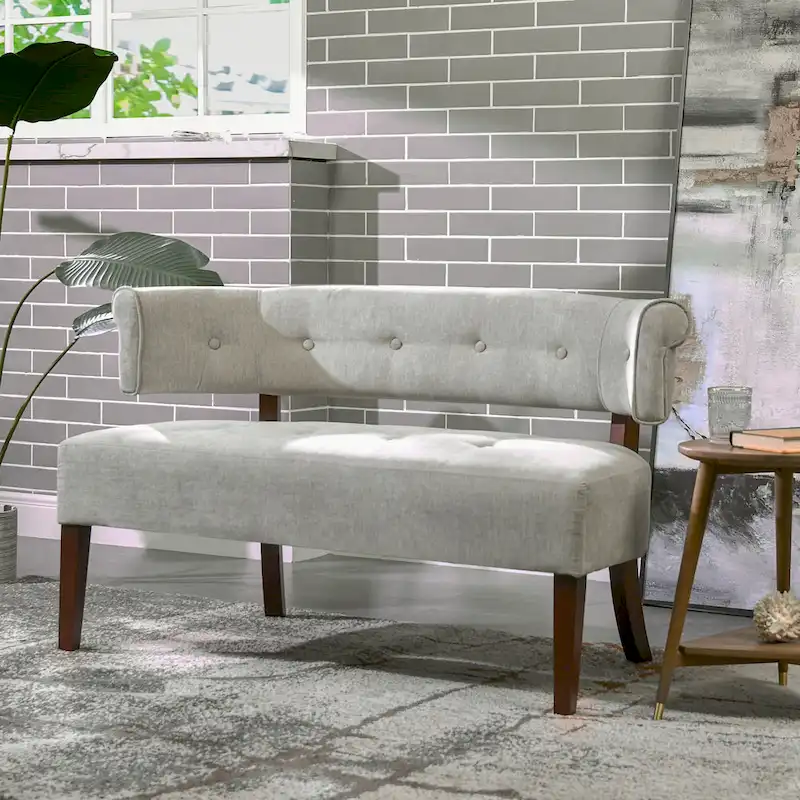 Jared 51 Modern Recessed Arm Tufted Bench Settee
