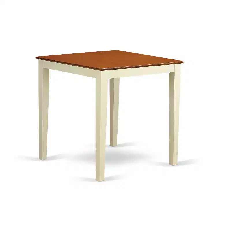 Counter Height Pub Set - 3 Piece Dinette Table & Chairs - Small Space Dining Set - Linen White