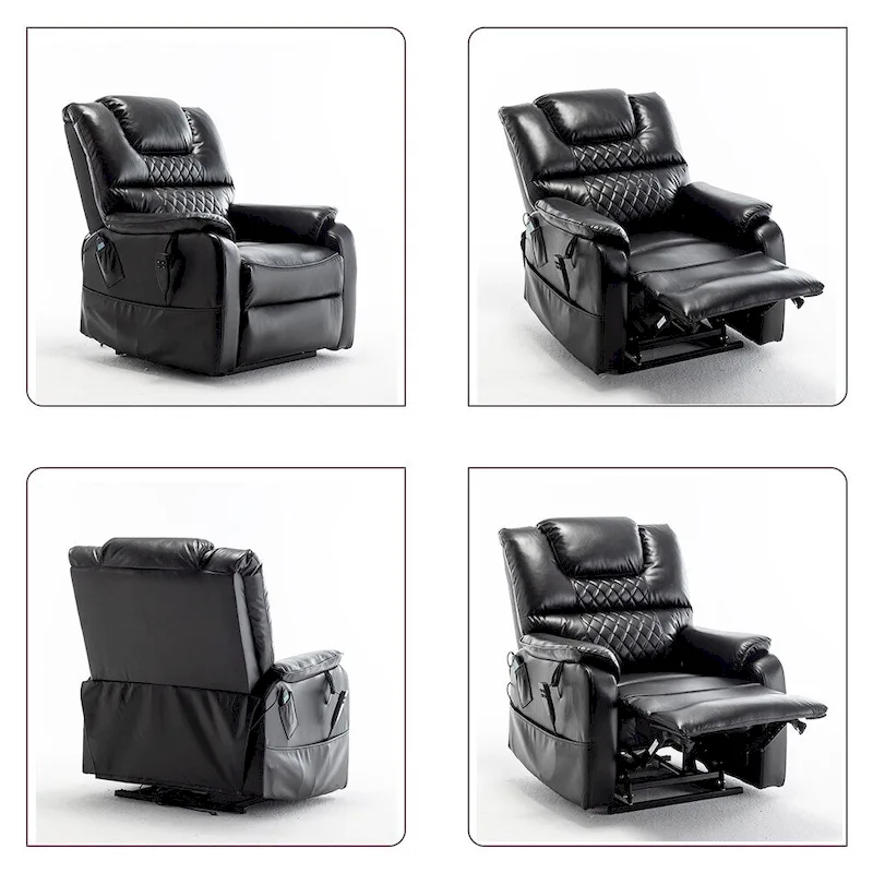 35.5W Dual Electric Power Lift Recliner,Massage&Heat,180 degrees