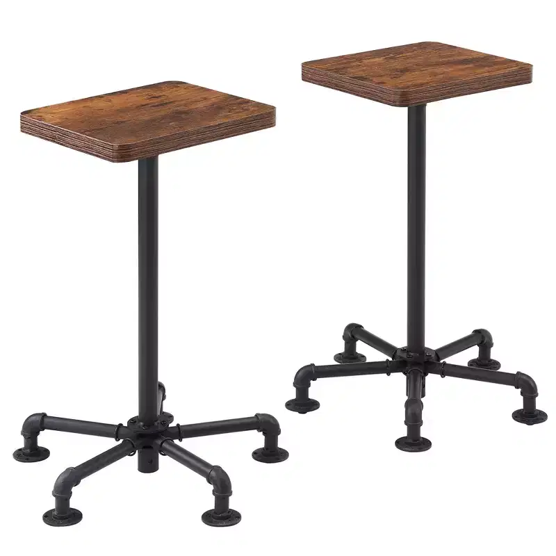 Counter Height Bar Stools Set of 2, Dining Chairs with Back Legs for Home or Kitchen, Easy Assembly, Brown