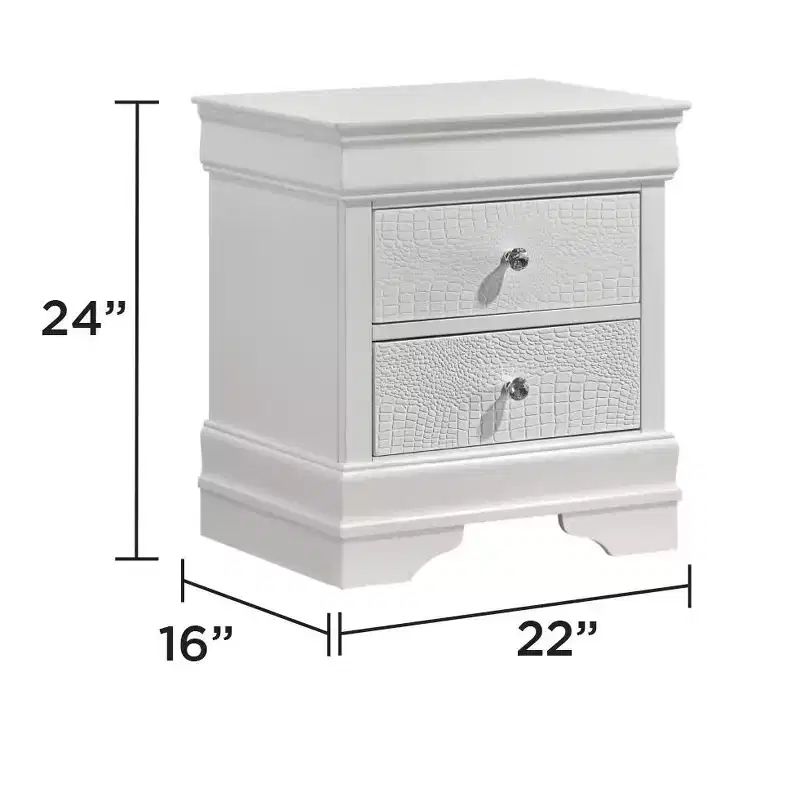 Modern Style 2-Drawer Night stand Made with Wood in White