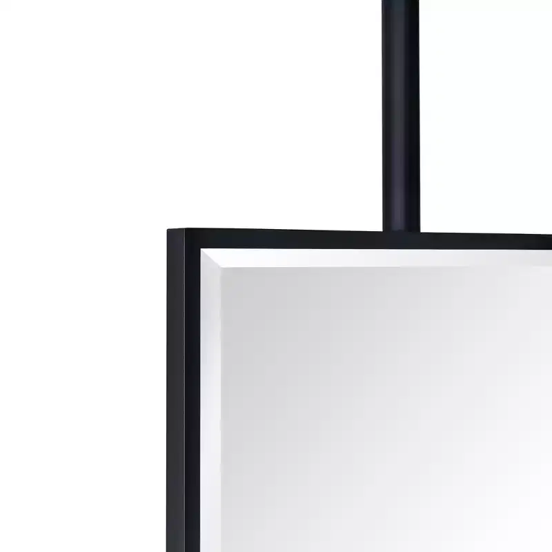 TEHOME Seren 20 in. W x 30 in. H Rectangular Metal Framed Ceiling Mounted Bathroom Vanity Mirror in Matt Black