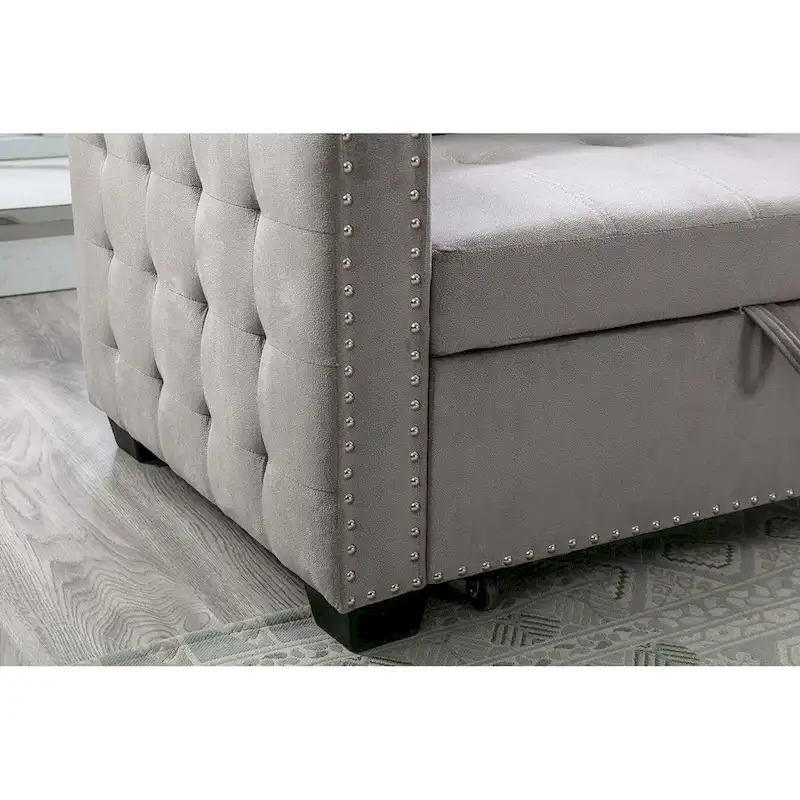 Classic and Cozy L-shape Pull-out Sleeper Sectional Sofa