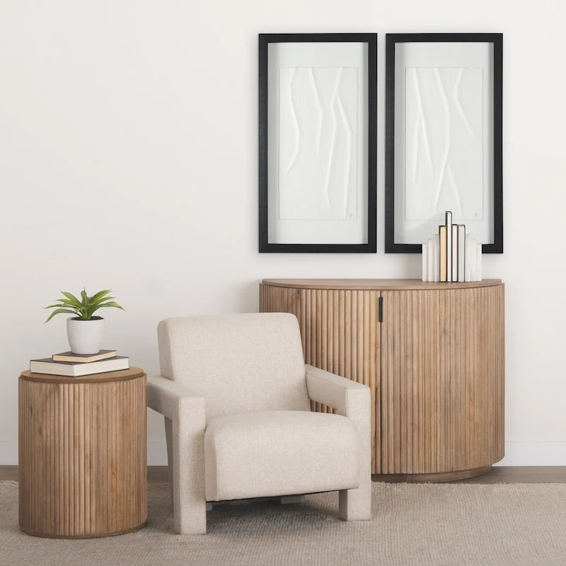 Terra Light Brown Solid Wood Accent Cabinet