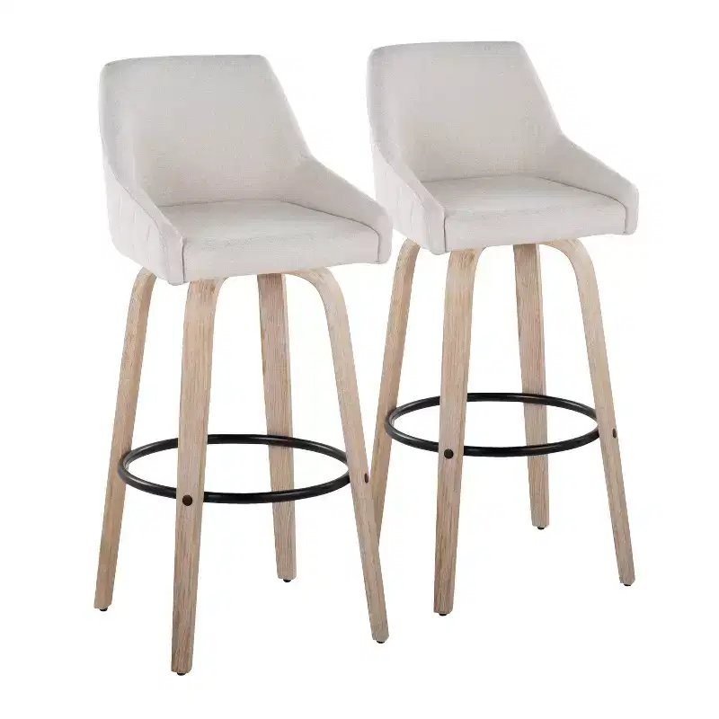 Set of 2 Barstools Fabric