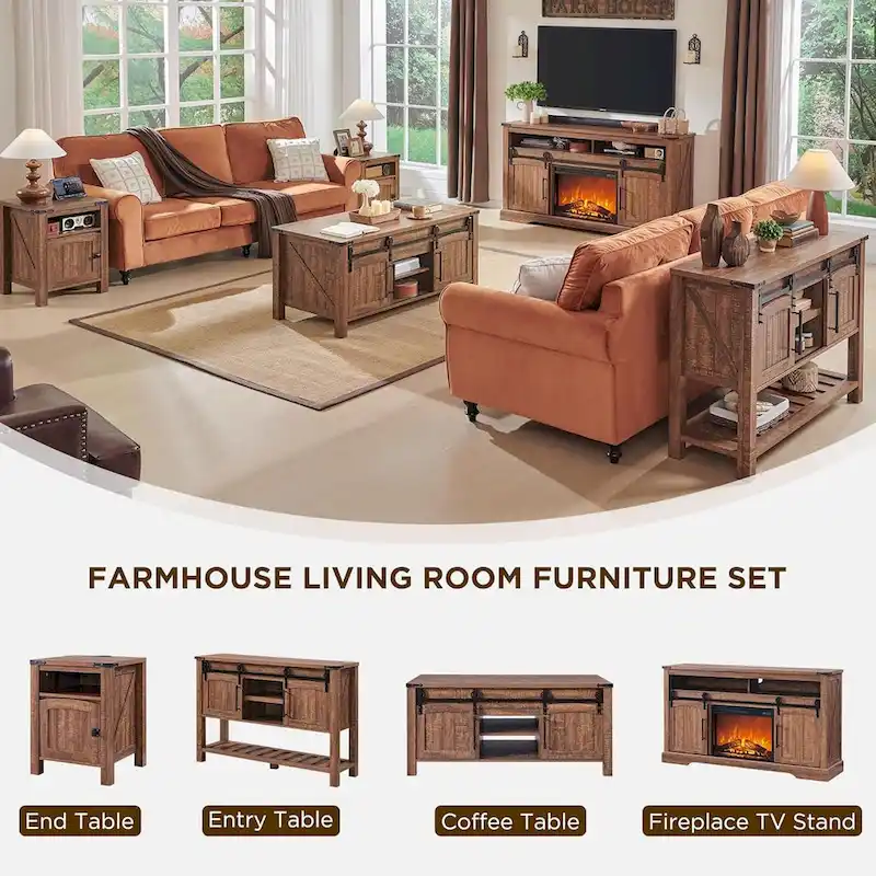 Farmhouse Lift Top Coffee Table, Rustic Wood Center Table