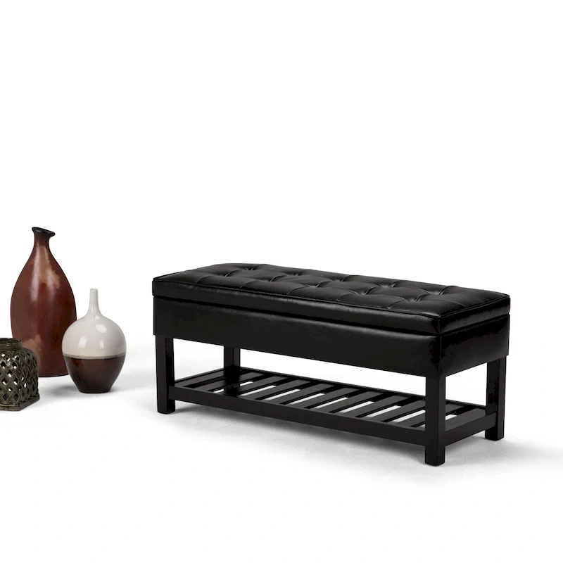 WYNDENHALL Essex 44 inch Wide Transitional Rectangle Ottoman Bench