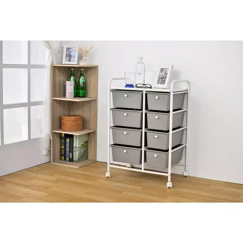 BrylaneHome 8-Drawer Rolling Cart