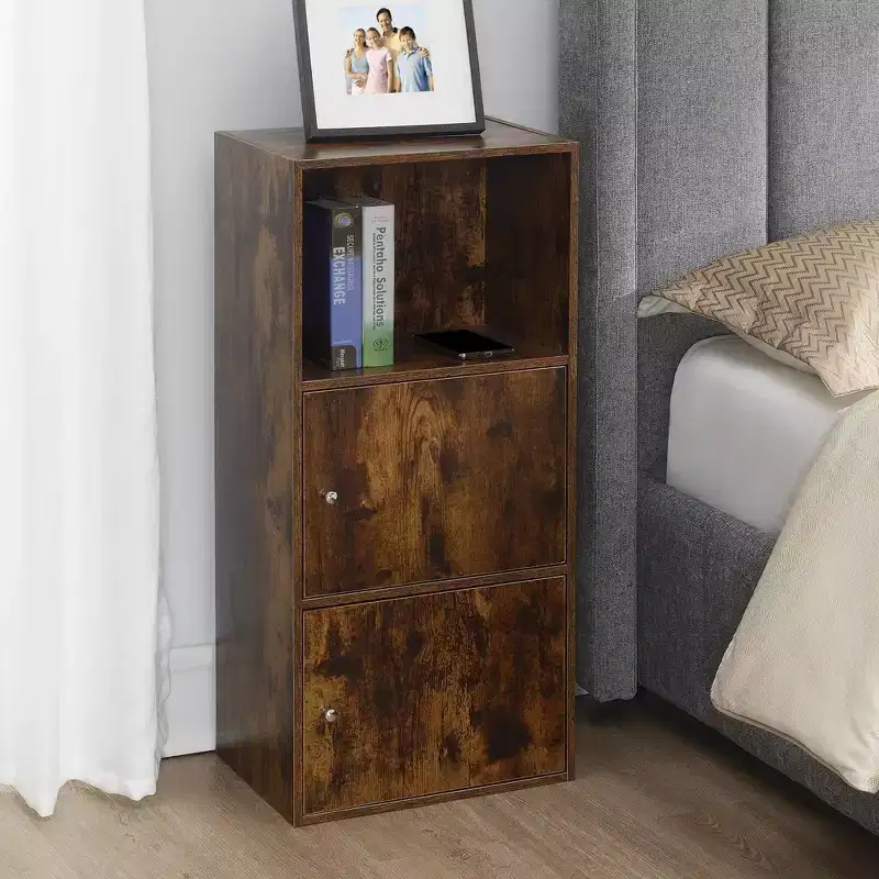 Extra Storage 2 Door Cabinet with Shelf Barnwood - : Magnetic Latches, Office & Bathroom Organizer