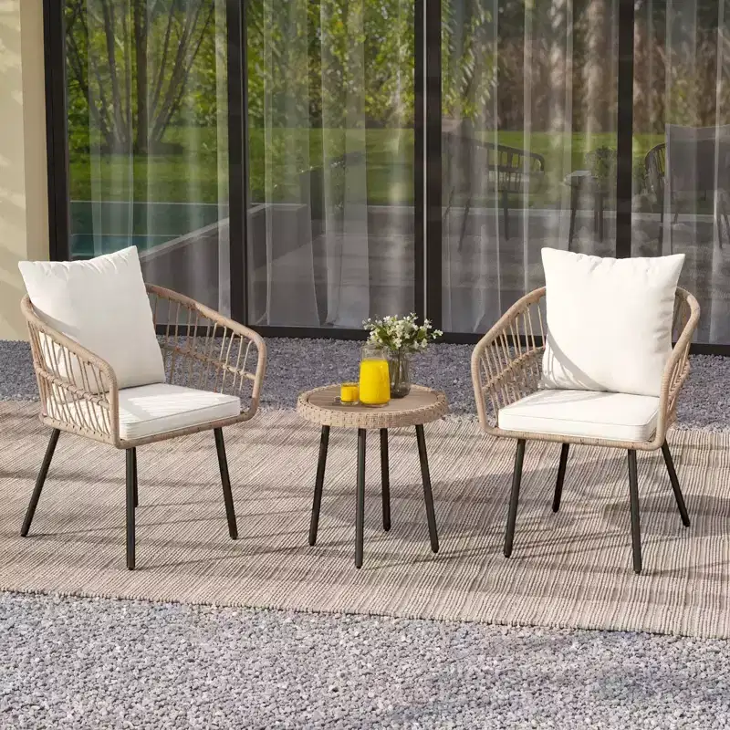 Accent Chairs Mid-Century Modern Chair with Pillow Upholstered Lounge Arm Chair with Side Table & Soft Cushion for Living Room