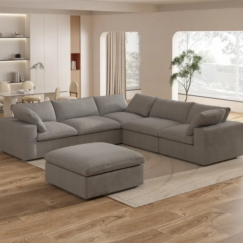 5-Piece Modular Sectional Sofa with Ottoman