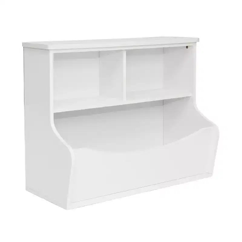 PJ Wood Multi-Functional Bookcase, Store or Display Books of Different Sizes, Wooden Floor Standing Shelf Organizer for Home or Office, White
