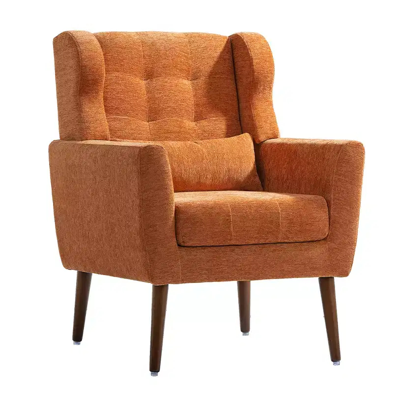 37.6 Tall Modern Accent Chair, Upholstered Foam Filled Reading Chairs With Cushion And High Backrest, Chenille Fabric Lounge Tufted Armchair