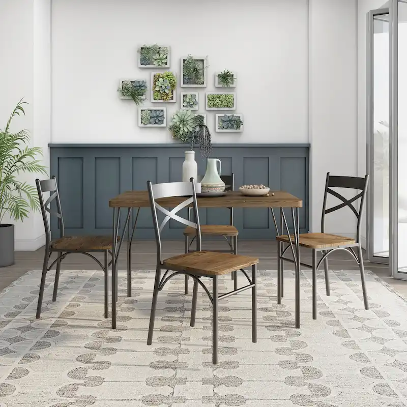 Zath Industrial Metal 5-Piece Dining Set by Furniture of America