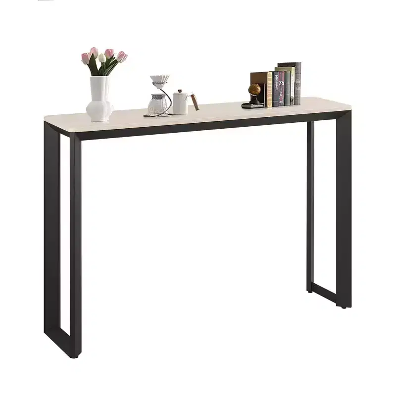 Rosary Blenn Console Table  47 Triangular Metal Frame