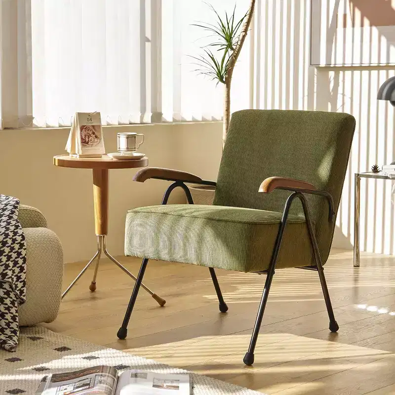 TUYOHW Modern Fabric Armchair,High Back Accent Chair with Wing Design,Metal X-Leg Frame,Soft Padded Sofa Chair for Living Room,Office,Bedroom