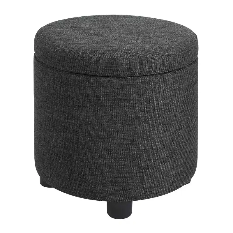 Breighton Home Designs4Comfort Round Accent Storage Ottoman with Reversible Tray Lid