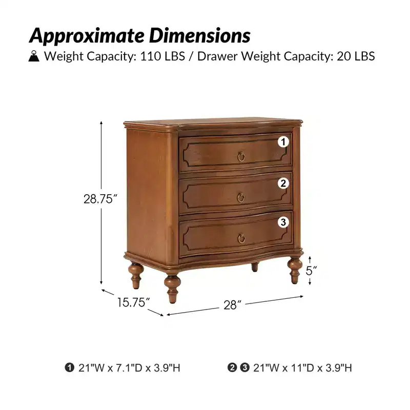 Linus 3-Drawer end table| ART OF LIVING DESIGNS