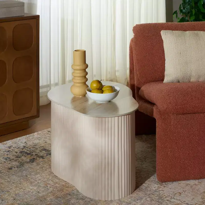 MTP Large Ceramic Side Table - ACC2909A - Beige Ceramic/Beige - Safavieh