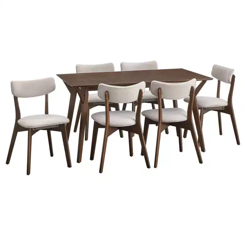 Lifestorey Cari 7Pc Mid Century Modern Dining Set