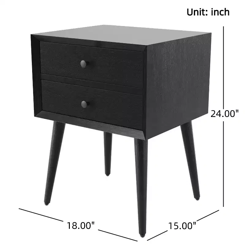 Christopher Knight Home Caesar Mid-Century Modern Acacia Wood Nightstand with 2 Drawers