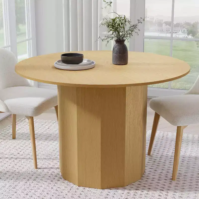 PexFix 46 Round Solid Wood Dining Table Kitchen Tables
