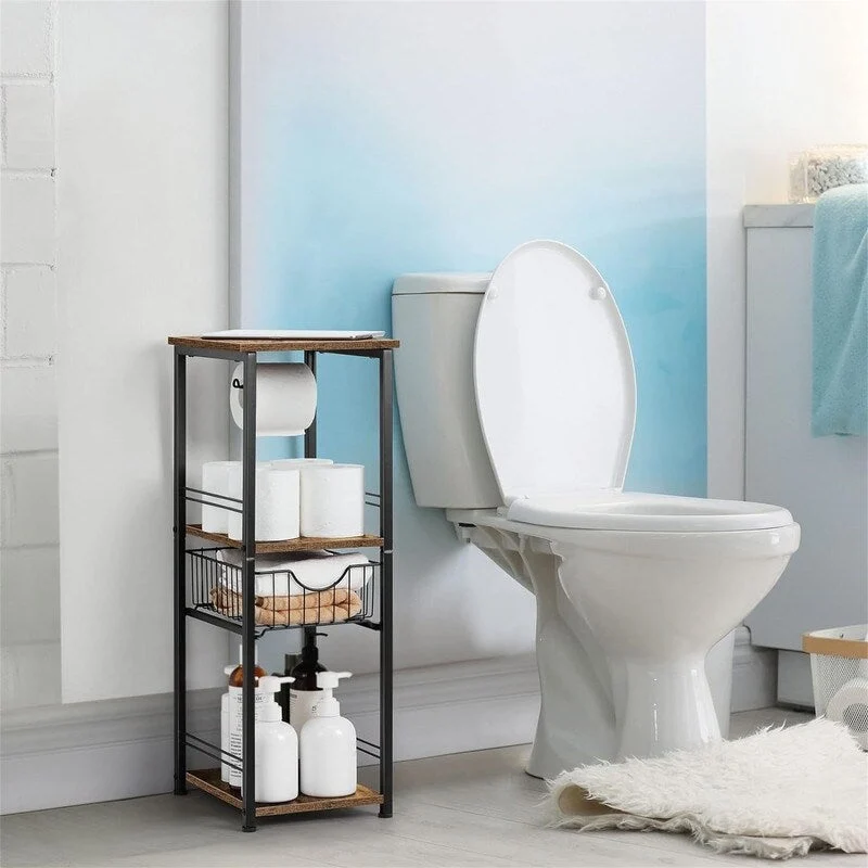 Bathroom Storage Cabinet Freestanding Bathroom Shelf with Drawer - 11D x 10W x 27.99H