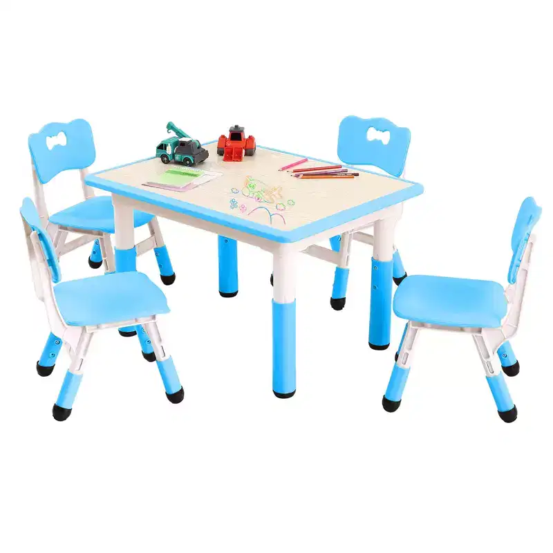 Adjustable Kids Table & 4 Chairs Set  Non-Slip, Graffiti-Resistant Multi-Activity Desk for [Activities]  Ages