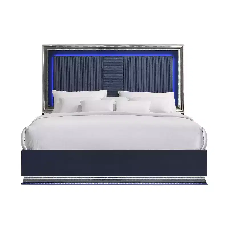 Modern Oak and White Mirror with LED Lighting for Bedroom or Vanity