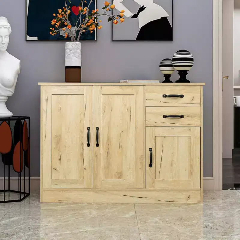 Buffet Sideboard Cabinet, Kitchen Cupboard Storage Cabinet with 3 Door 2 Drawers and Shelves for Kitchen Living Room Dining Room