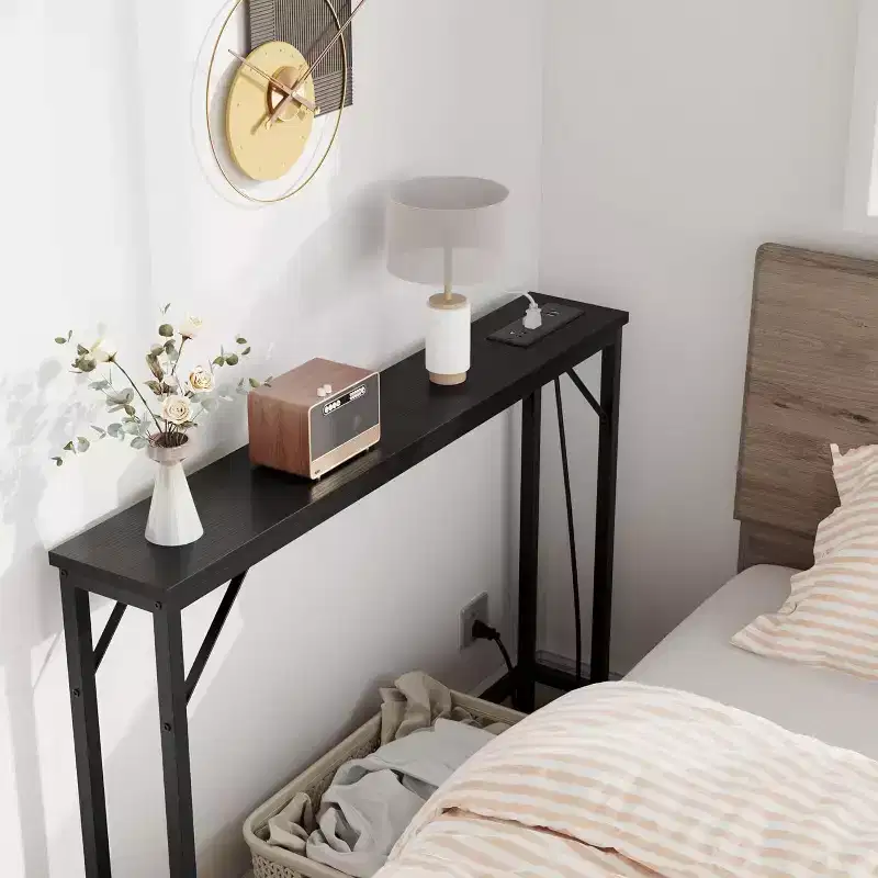 39-Inch Console Table with Built-In Power Outlets and USB Ports