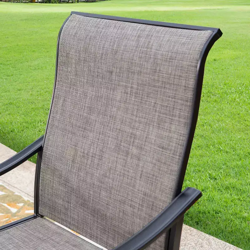 7pc Patio Dining Set with Rectangle Table with 1.57" Umbrella Hole & Metal Sling Arm Chairs - Captiva Designs
