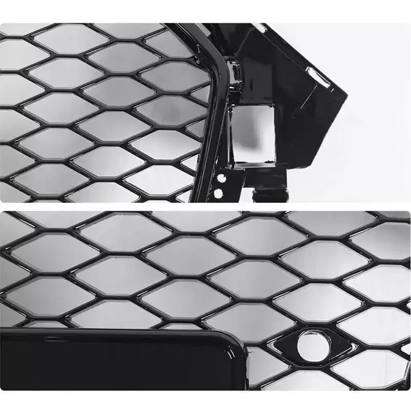 Acekool Audi A4 B8PA Front Grille 8K0853651E, Glossy Black Honeycomb Mesh, ABS Replacement, European Model, No Logo Front Bumper Upgrade