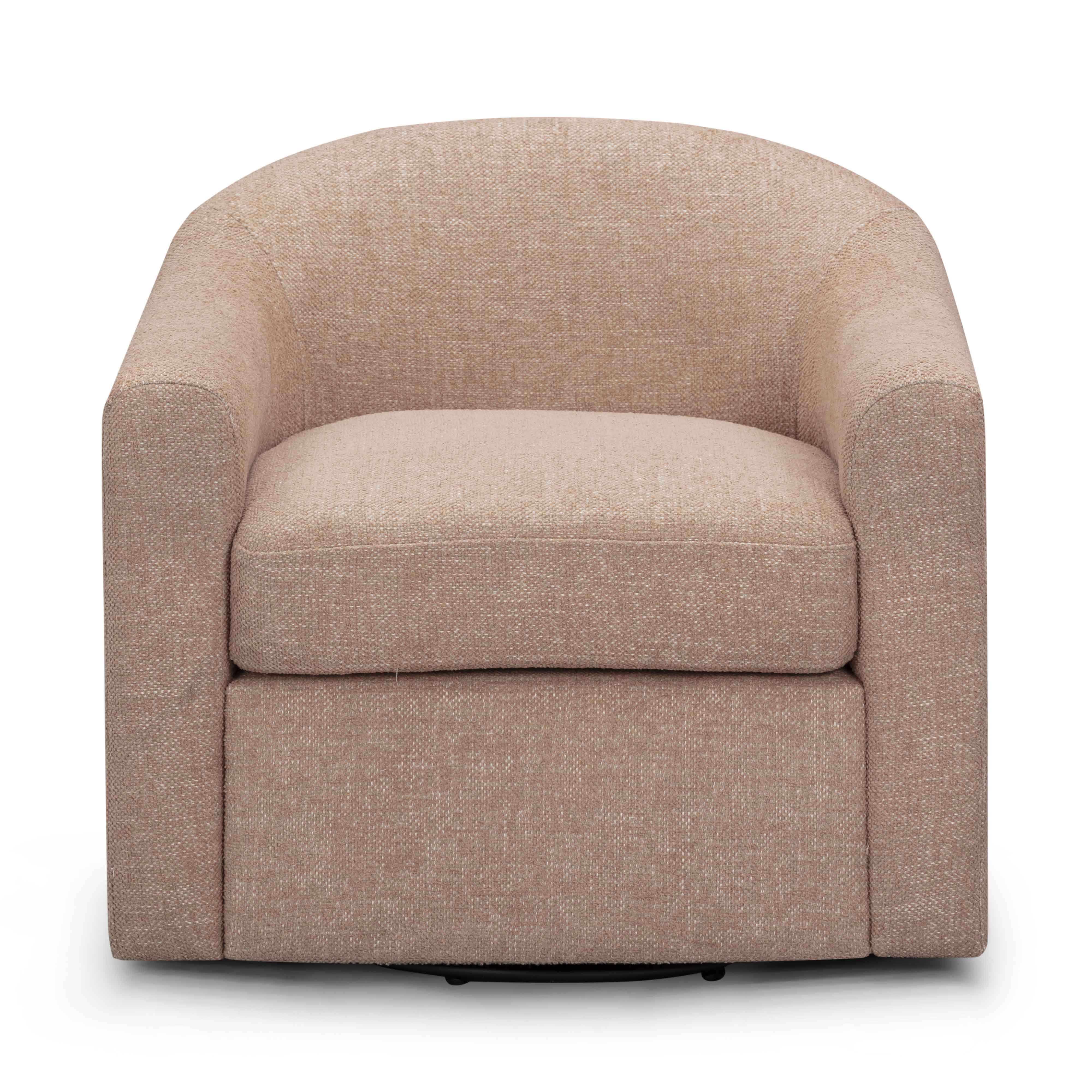 Contract-Grade Basketweave Fabric Swivel Accent Chair