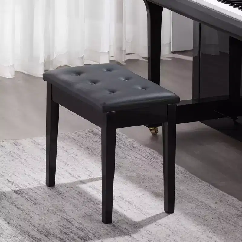 VEVOR Piano Bench, 22 x 13.78 x 19, Keyboard Piano Chair with High-Density Padded Cushion, Storage Compartment for Music Books, Black
