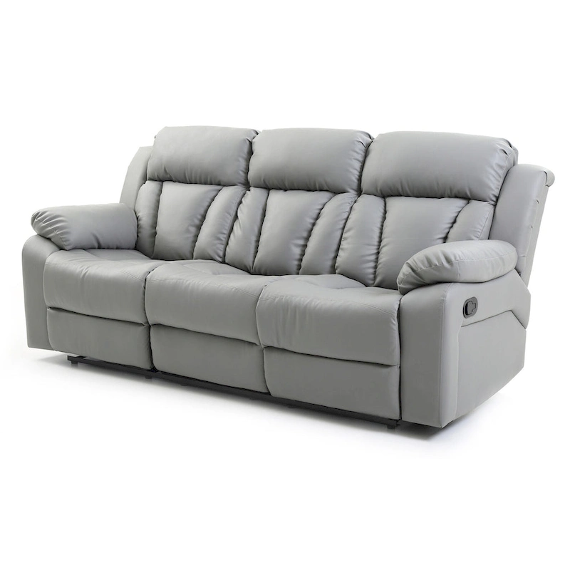 Daria 85 in. W Flared Arm Faux Leather Straight Reclining Sofa - 37L x 85W x 41H